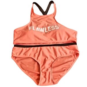 Coral / black 'flawless' bikini